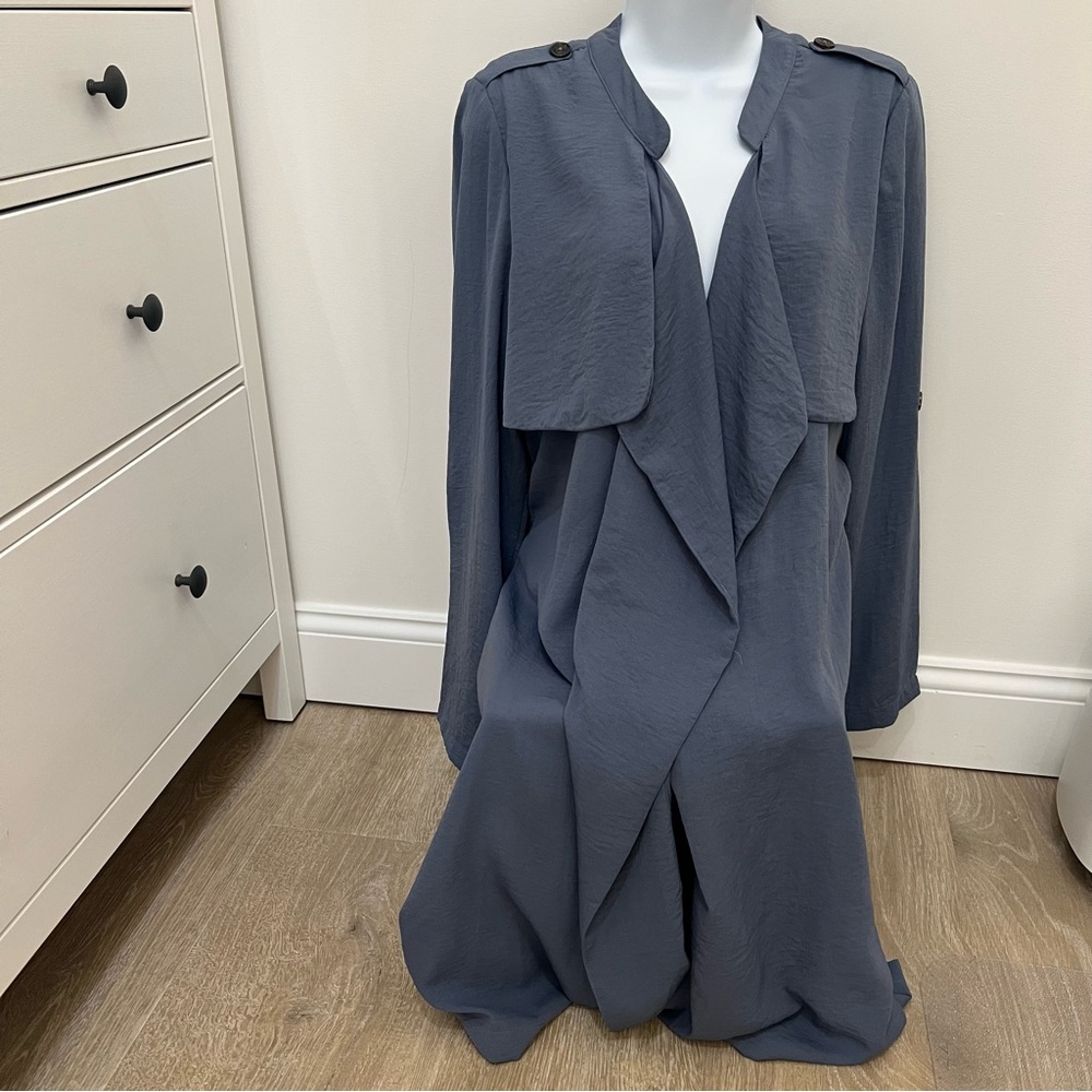 Lulus Large Blue Gray Women's Jacket Over Coat / Blazer
